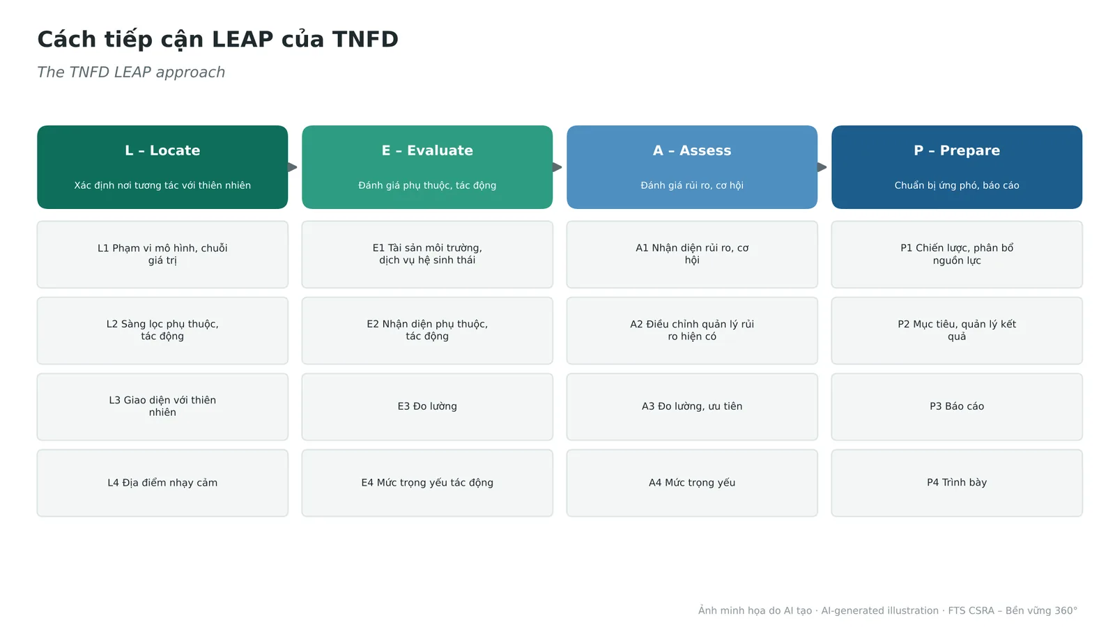 The LEAP approach: Locate – Evaluate – Assess – Prepare.